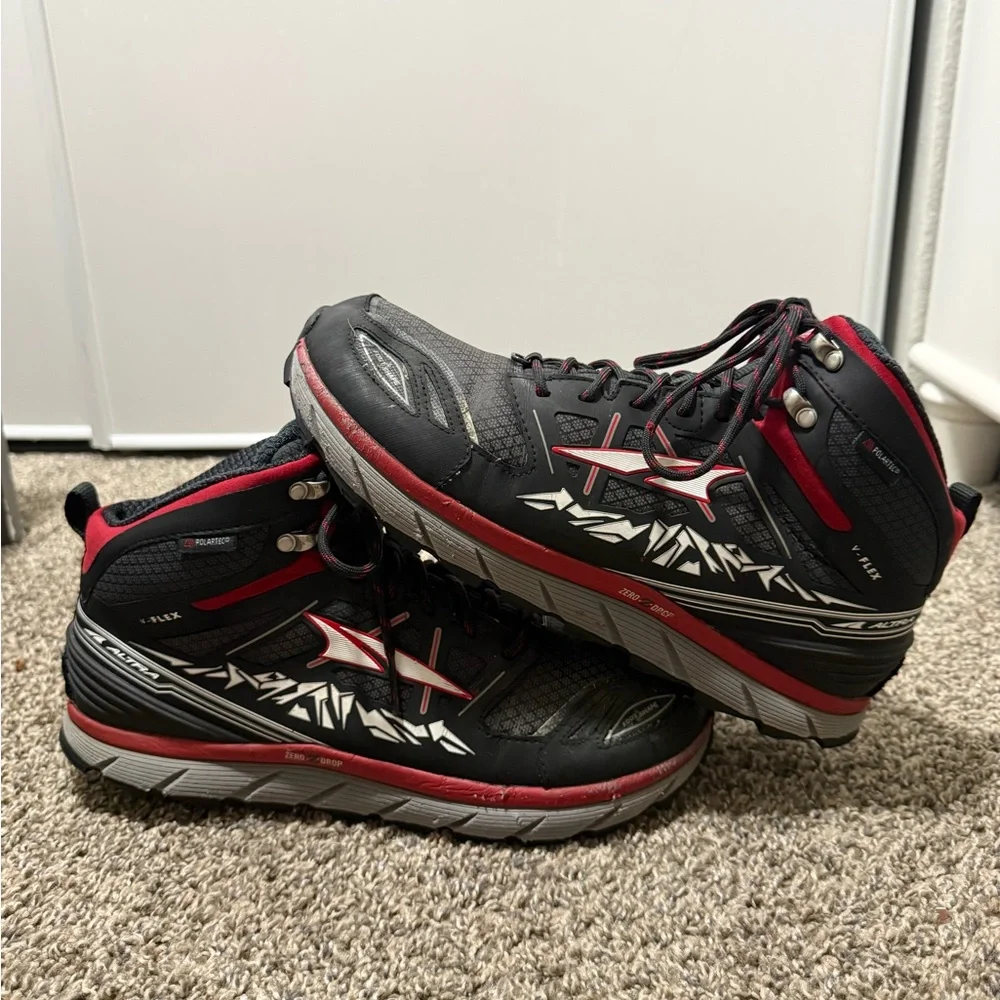 Altra lone peak 3.0 Men's Black and Red Athletic Trail Shoes - Picture 2 of 8